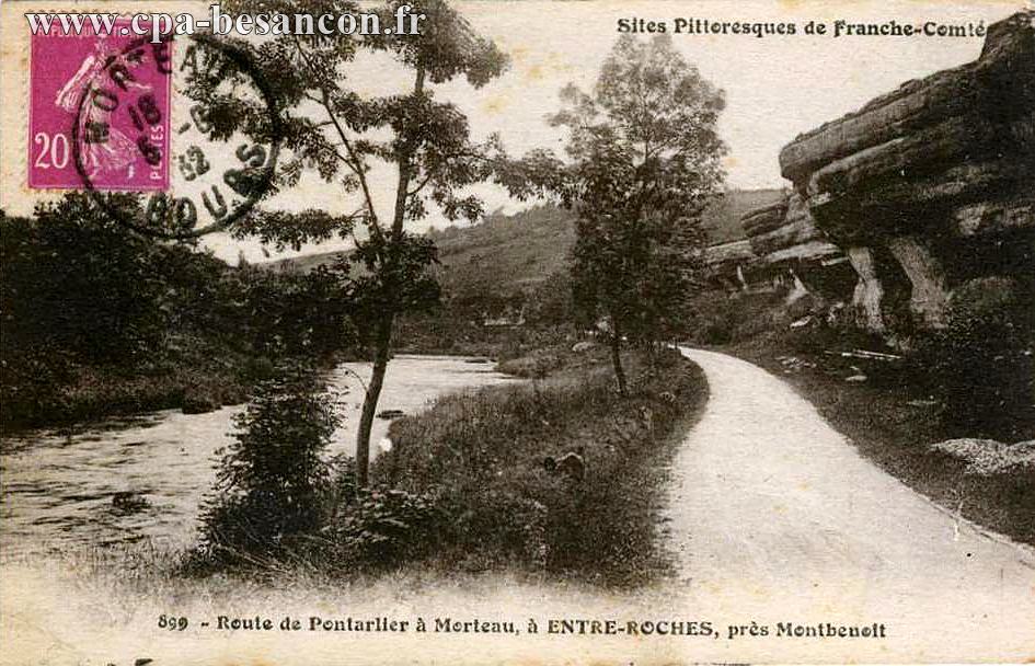 Sites Pittoresques de Franche-Comté - 899 - Route de Pontarlier à Morteau, à ENTRE-ROCHES, près Montbenoit